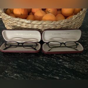 NEO STYLE Eyeglass COLLEGE | 2 frames only lenses have been removed. Worn as is.